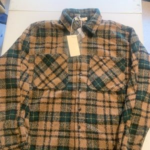 Mnml Heavyweight Woven Flannel men’s size XL Green/Black